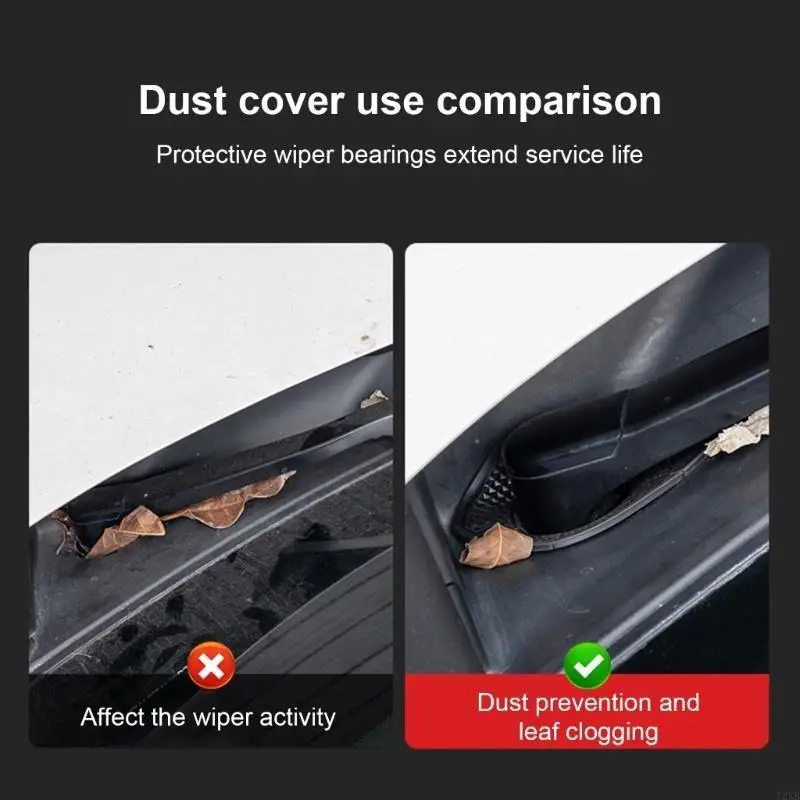 Car Wiper Arm Hole Silicone Protector Pads, Antidust, Antifallen Leaves Clogging, Windshield Wiper Arm Hole Cover 72XB