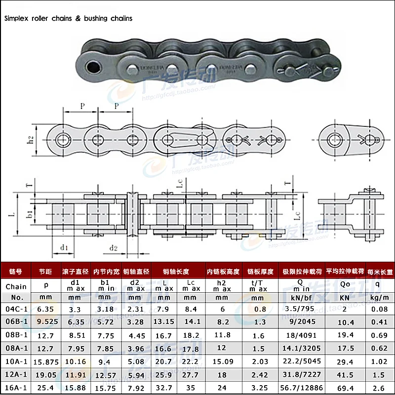 04C/06B/08B/10A/12A/16A 304 Stianless Steel Half Chain Buckle Single Rows Short Pitch Roller Chain Join Link