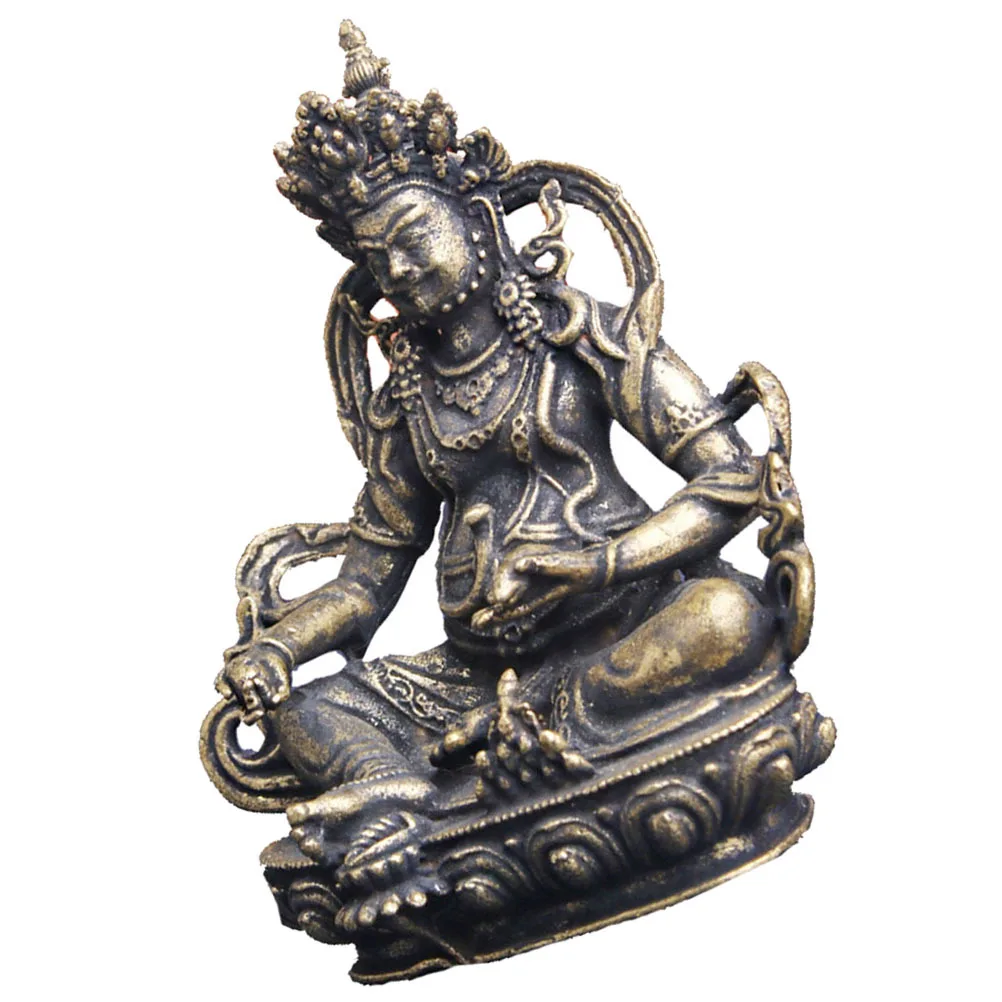 

1Pcs Brass Buddha Statue Chic Desktop Ornament Creative Brass Craft Decor Desktop Buddha Adornment
