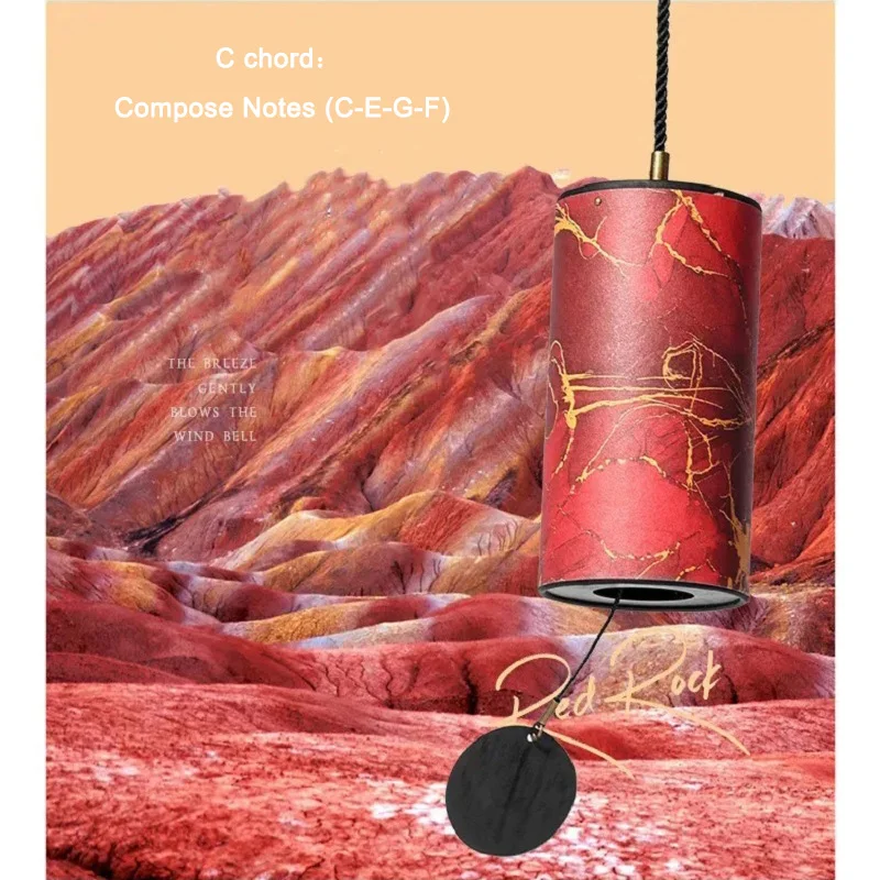 Hand Cranked 9-Note Seasonal Chord Wind Chimes Antique Yard Pendant Simple Musical Windchime for Patio Decor