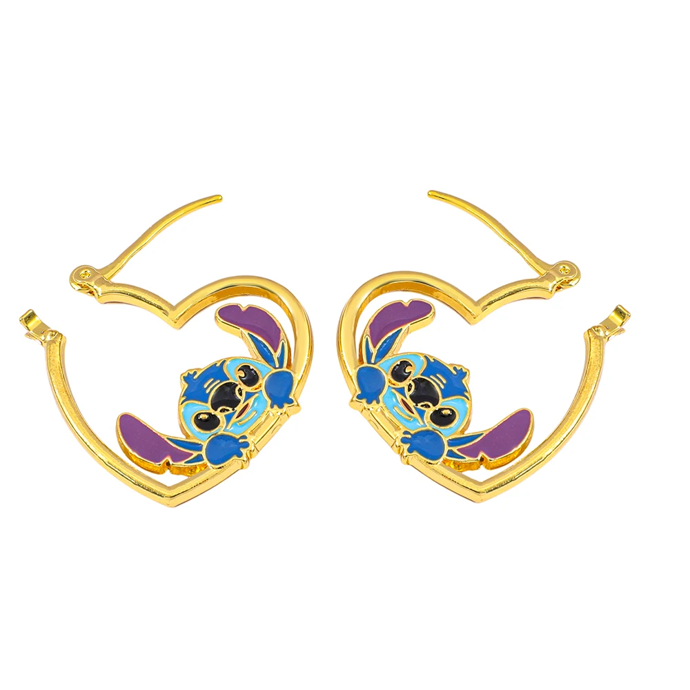 1 زوج ديزني الكرتون الطفل غرزة أقراط مزاجه بسيط Ins لطيف غرزة ياردروب مجوهرات هدايا عيد ميلاد الحزب