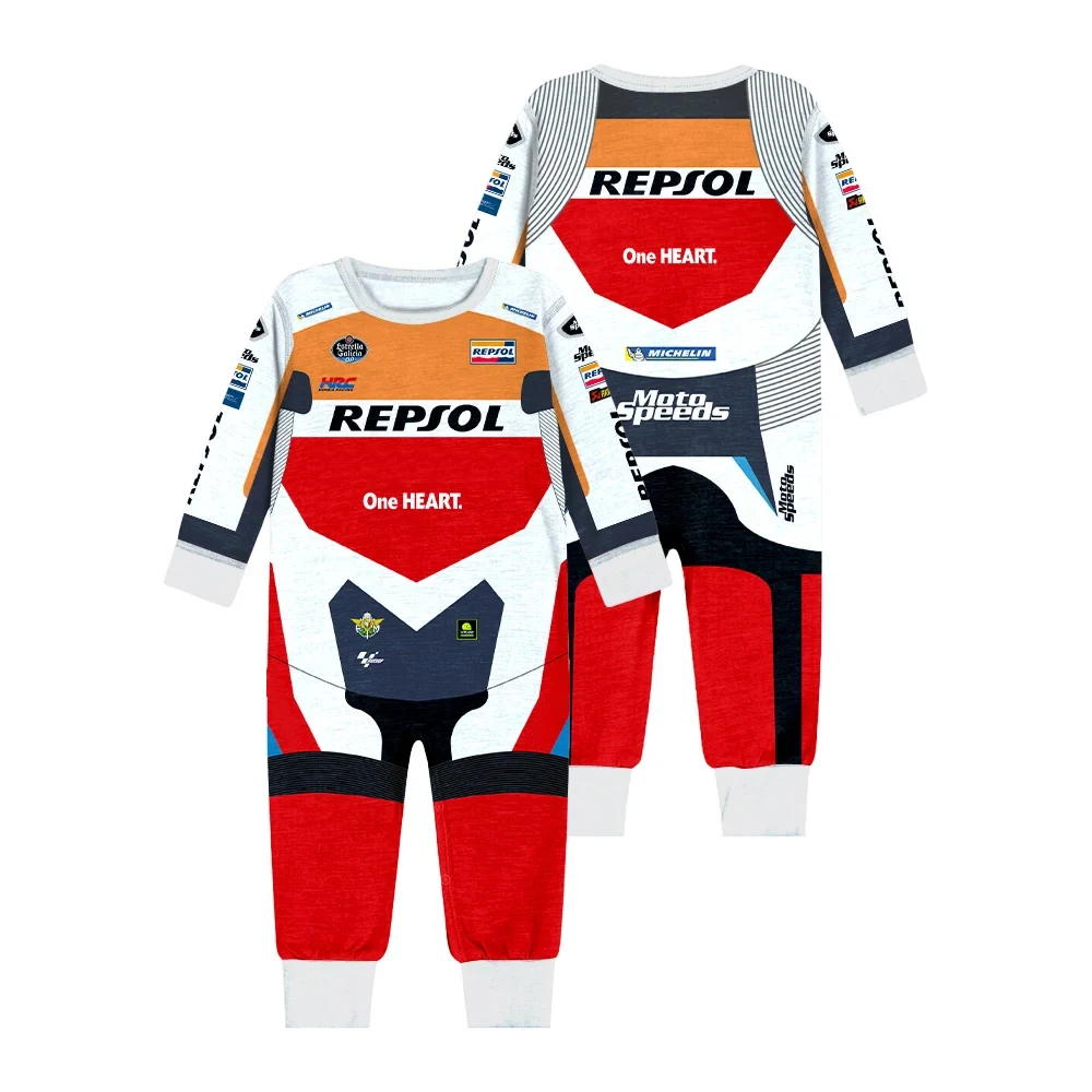 New MOTO GP Outdoor Extreme Sports Quick Drying Cycling Clothes Pajamas Baby Cotton Jumpsuit 2024 Hot Selling Crawling Clothing