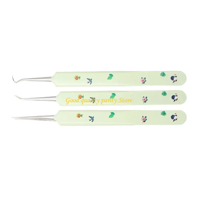 M4ya 3 PCS Pimple Popper Tool kits Blackhead Remover Tweezers for Woman and Man