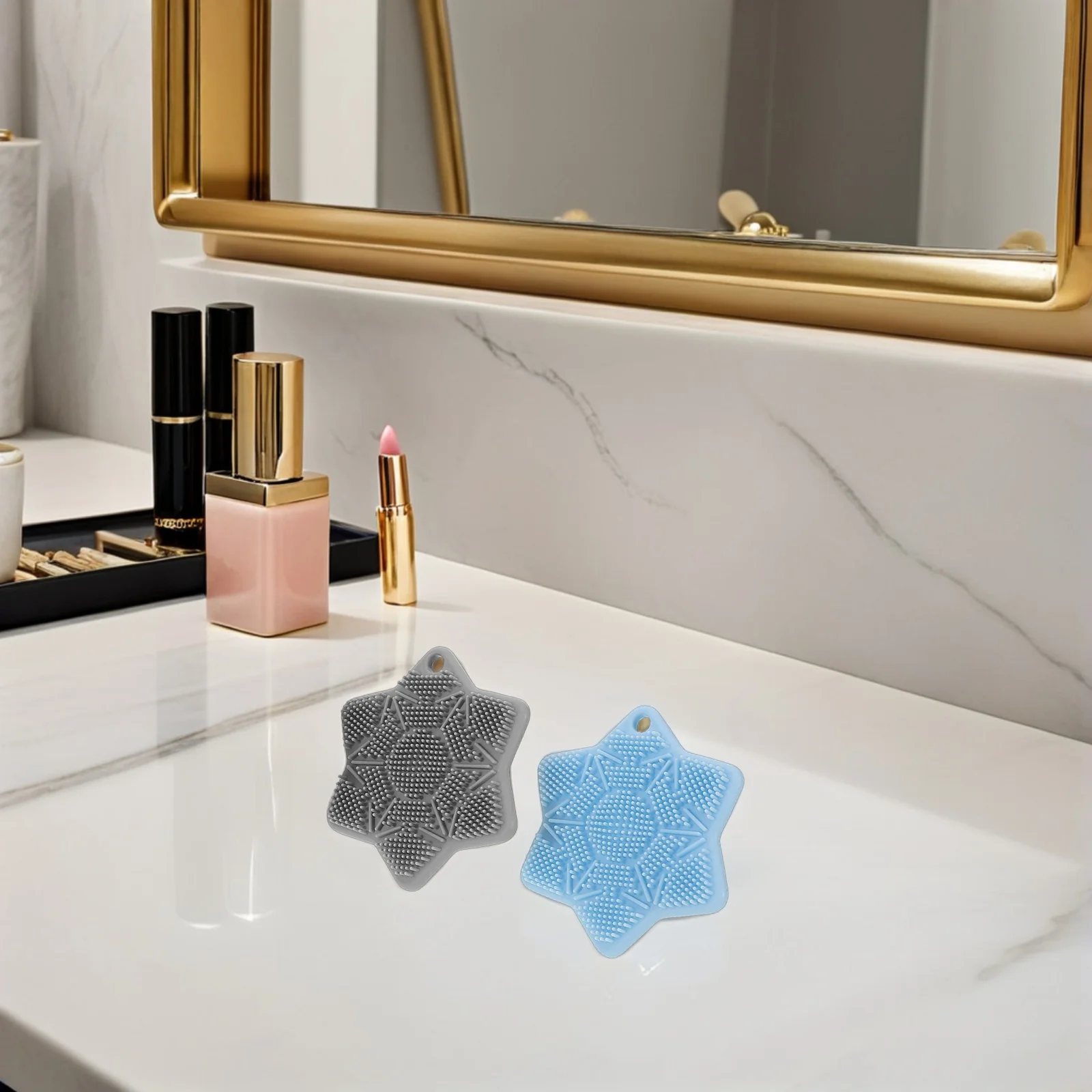 4 stuks siliconen gezichtsscrubber zachte haren zachte peeling diepe poriënreiniging waterdichte draagbare mini-gezichtsborstel voor vrouwen