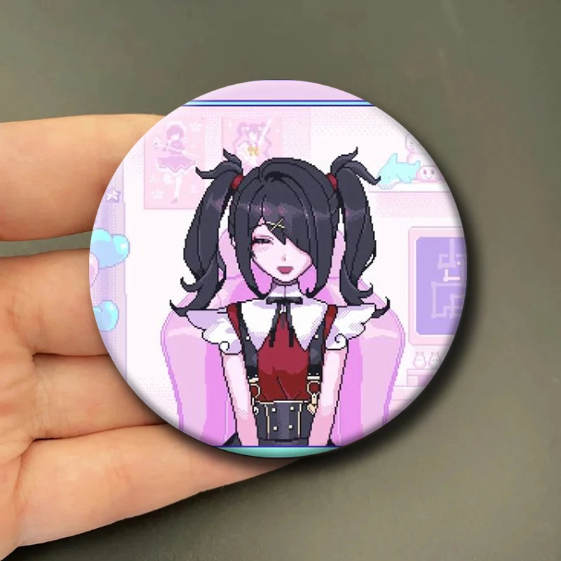 58MM New Needy Girl Overdose Game Ame Anime Button Pin Kawaii KAngel & Ame-Chan Brooch Cosplay Badge Bag Decor Jewelry Fans Gift