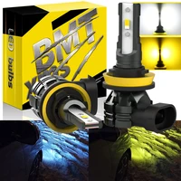 BMTxms 2 uds blanco amarillo doble Color H11 H8 luz antiniebla LED Switchback H10 9145 HB3 9006 HB4 bombilla Led DRL para Ford Nissan Honda KIA
