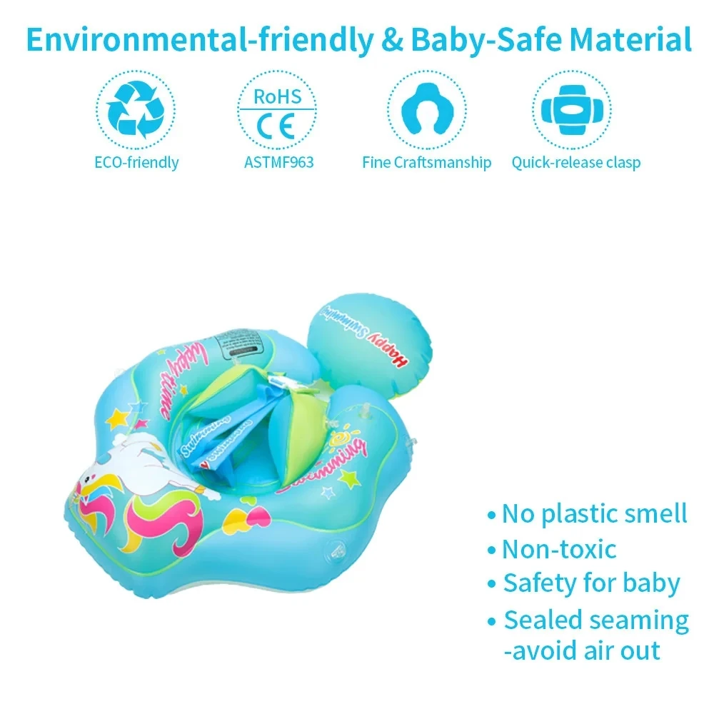 Baby Swimming Ring Inflatable Adjustable Safety Float for Infants Toddlers Kids Pool Bathing Summer Swimming Toys with Seat view 5