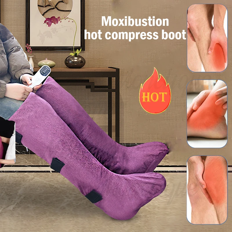 

Moxibustion Hot Compress Boots Electric Heating Physiotherapy Boots Old Cold Leg Joint Warm Ankle Protection Vibration Massage
