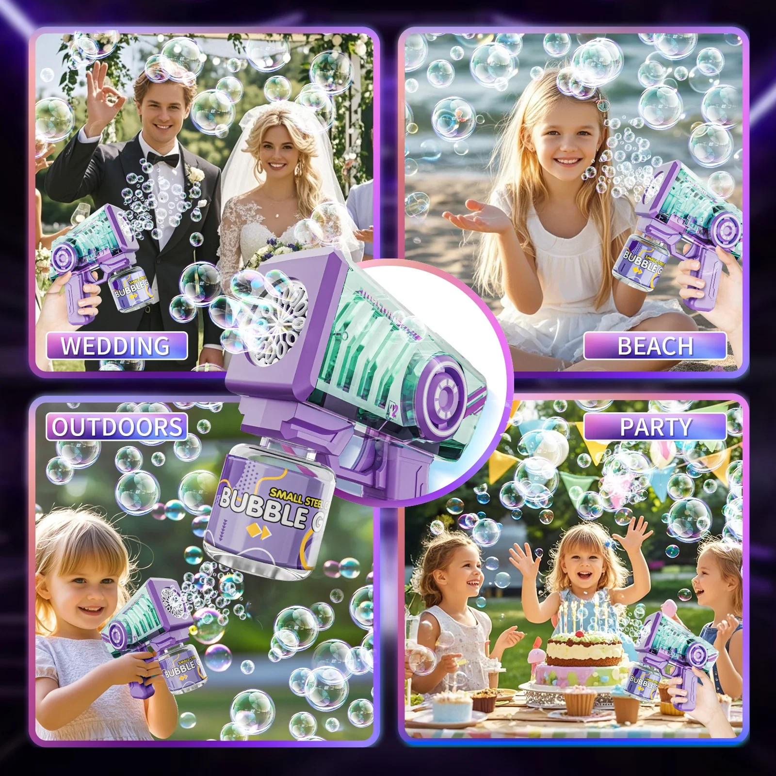 Elektrisch mechanisch pistoolspeelgoed Handheld Eén uitwerping Elektrische kinderbubbel Outdoor Party voor kinderen