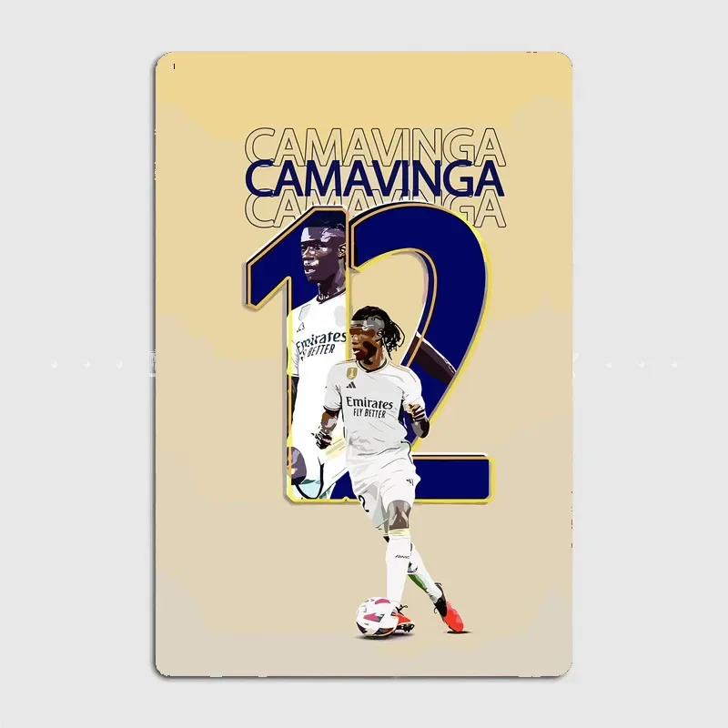 Eduardo Camavinga Football Player Poster Metal Sign Posters Bedroom Custom Wall Decorations Room Decoration Interior Home Decor