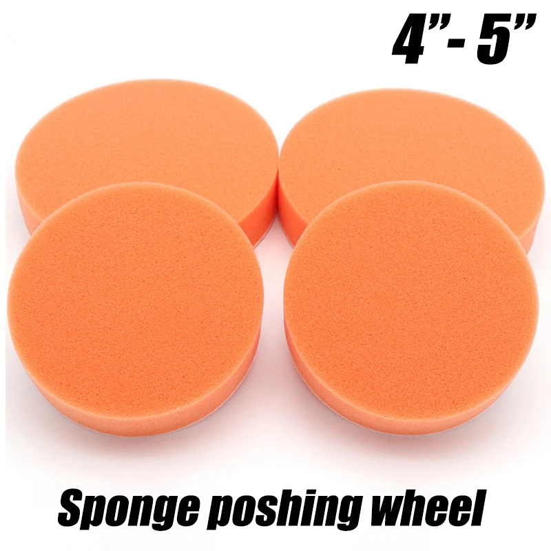 

1pcs 4" 5" Car Polishing Pads Sponge Polishing Buffing Waxing Pad Kit Tool For Car Polisher Buffer Auto Care Orange Disc