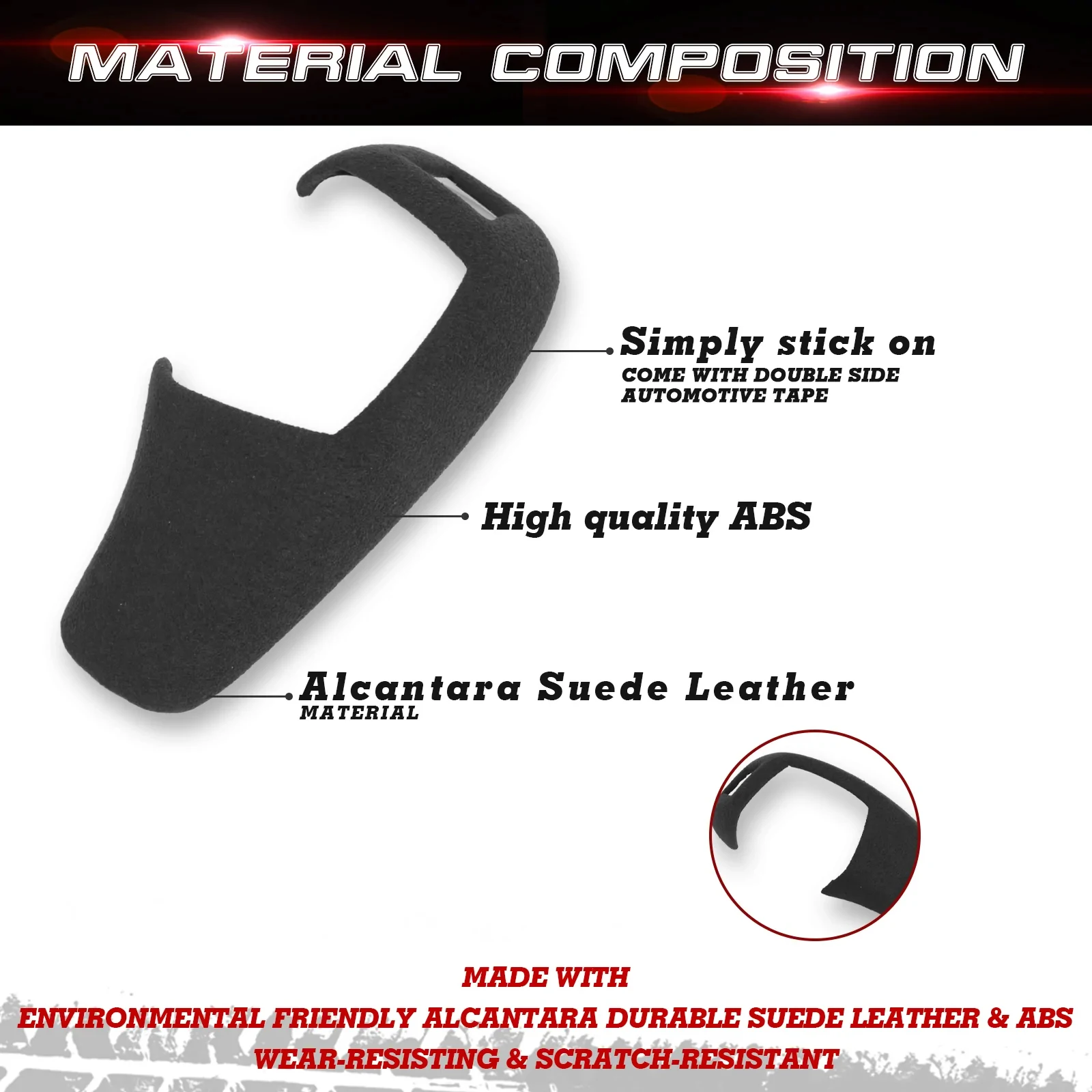 Inner Gear Shift Knob Cover Trim Protective Sticker Black Alcantara Suede For BMW 5 Series E60 2008-2010 X5 X6 E70 E71 2008-2013