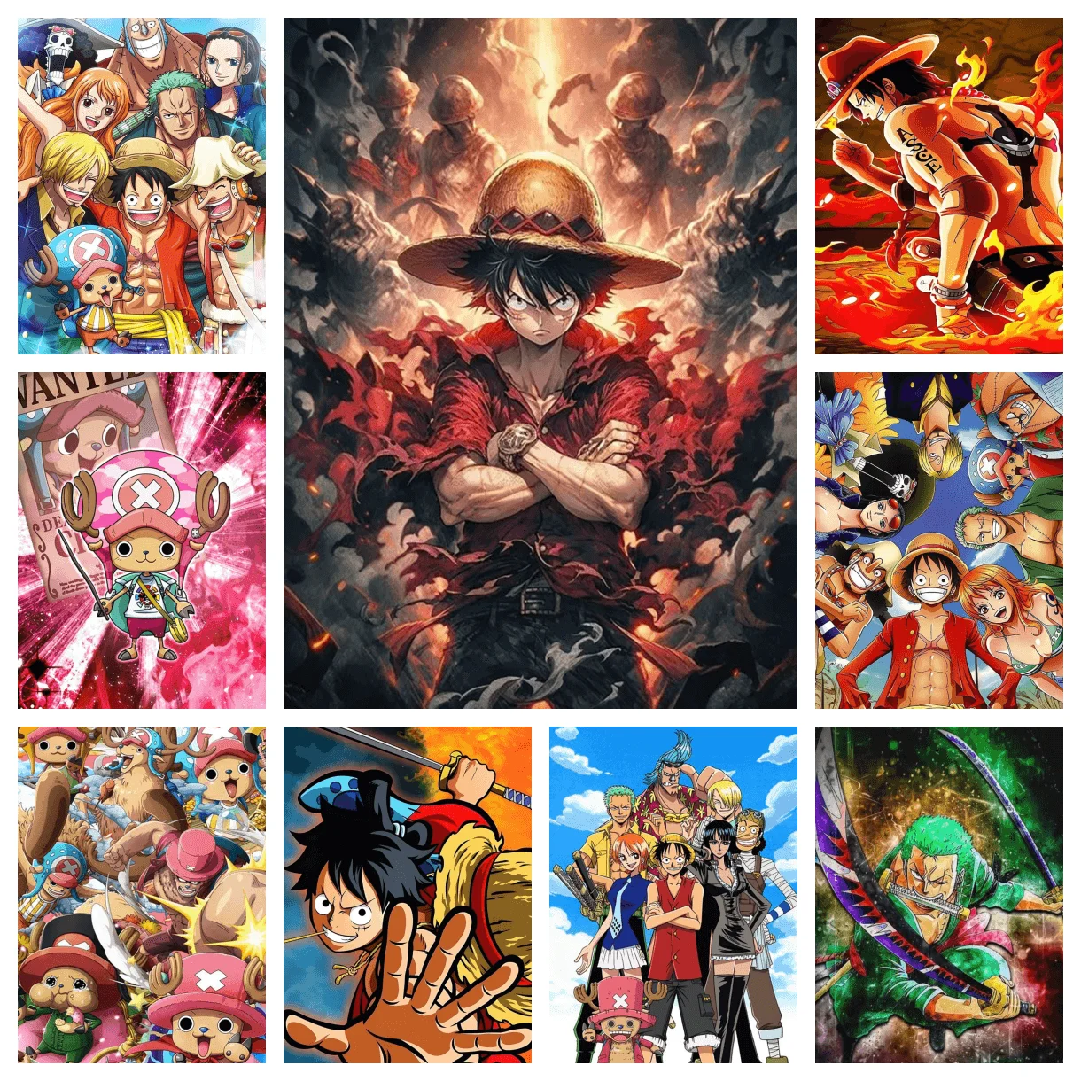 

5D DIY One Piece Luffy AB Diamond Painting Kit Diamond Embroidery Cross Stitch Mosaic Full Diamond Art Home Decoration Gift