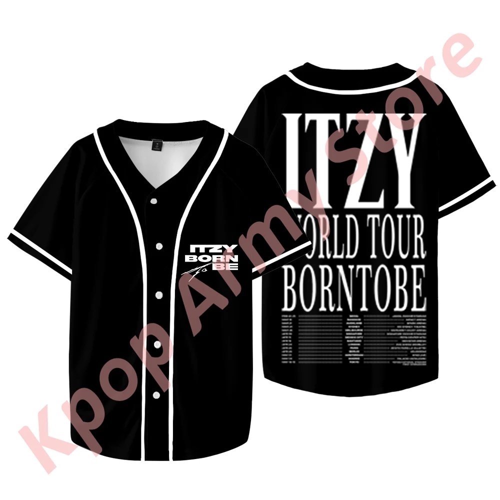 

KPOP ITZY Born To Be World Tour Merch Jersey T-shirts Cosplay Women Men Fashion Casual Short Sleeve Jacket