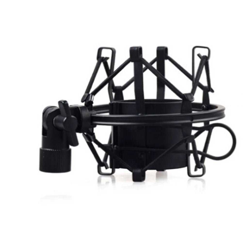 

Black Universal Metal Microphone Mount Anti-Vibration Mic Holder Clamp for Condenser Mic Studio Recording Broadcast