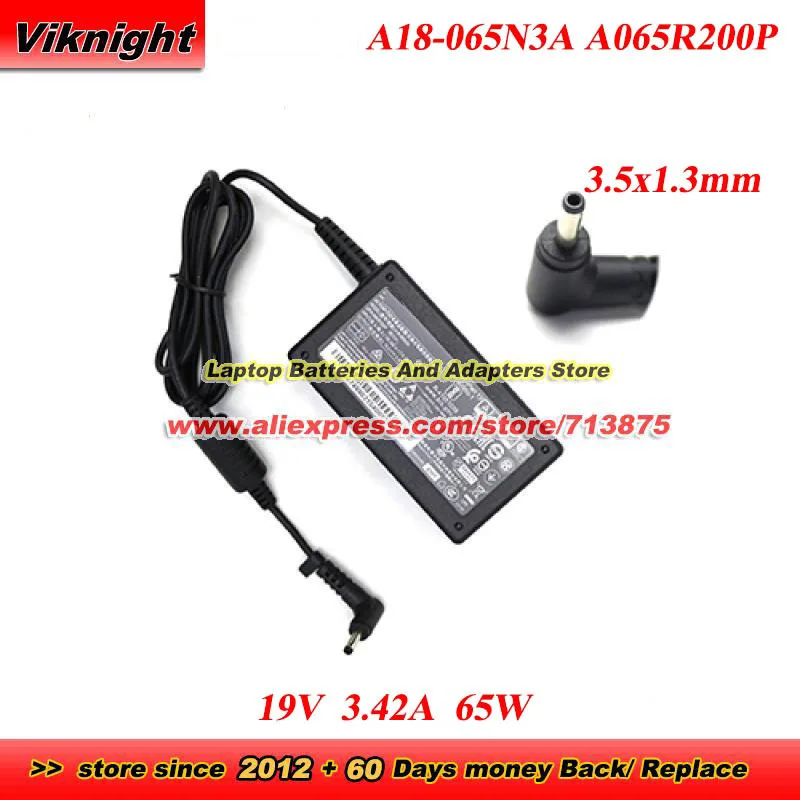 A18-065N3A AC Adapter 19V 3.42A 65W A065R200P for E15407 N20C12 with 3.5x1.3mm Power Adapter