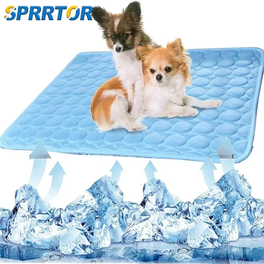 Alfombrillas refrescantes de malla transpirable para gatos y cachorros de verano, manta para mascotas, cama para gatitos, accesorios para gatos