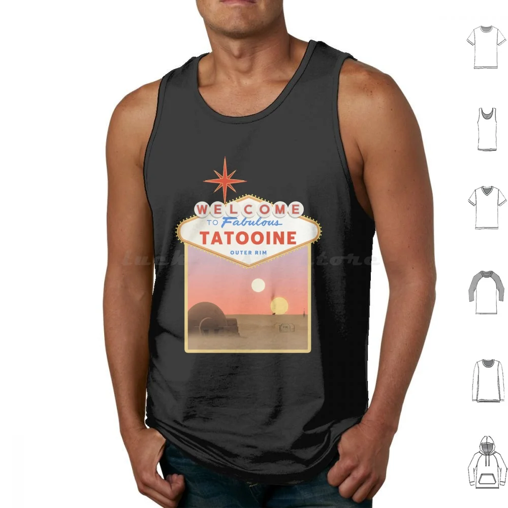 Welcome Tatooine Outer Rim Tank Tops Print Cotton Han Solo Luke Skywalker Leia Chewbacca Han Rey Skywalker Jedi