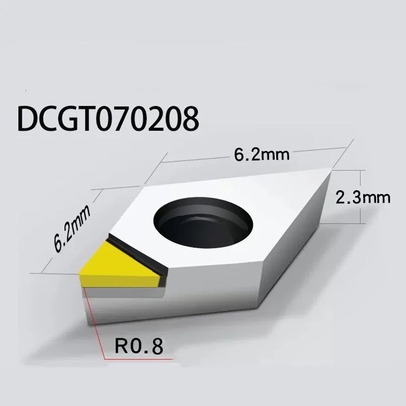 

MCD DCGT070208 Insert Single Crystal Turning Tool High Hardness Diamond Cutter for Copper Aluminum to Achieve Mirror Effect