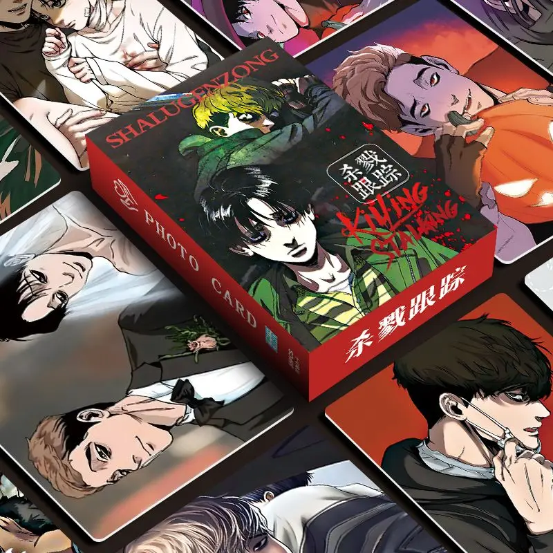 

55 Pcs/Set New Korean Manwha Killing Stalking Laser Lomo Card Oh Sangwoo, Yoon Bum Comic Characters HD Photocard Cosplay Gift