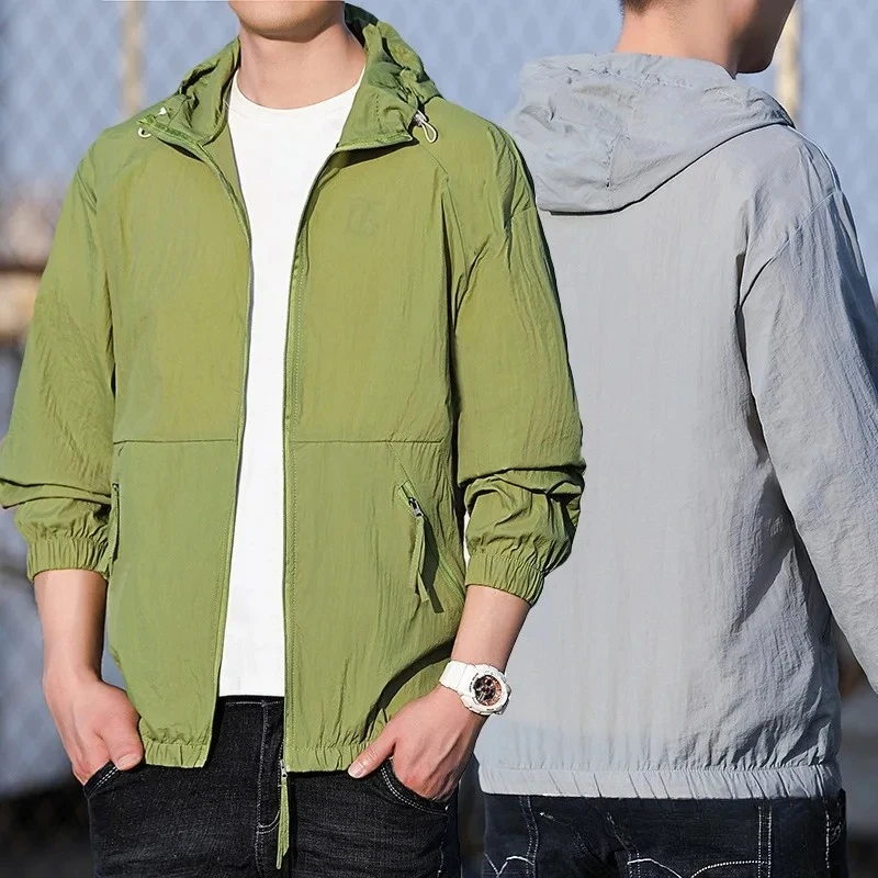 

Summer Couple Sun Protection Clothing Breathable UV Protection Hoodie Men's Sports Fashion Outerwear Versatile Sunscreen Wear