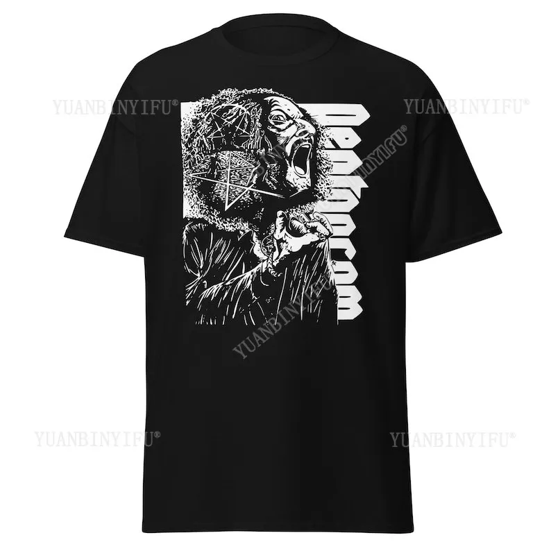 

Футболка с пентаграммой и группой Doom Metal Merch, винтажная одежда Stoner Rock, хлопковая винтажная уличная одежда с круглым вырезом, футболки с короткими рукавами