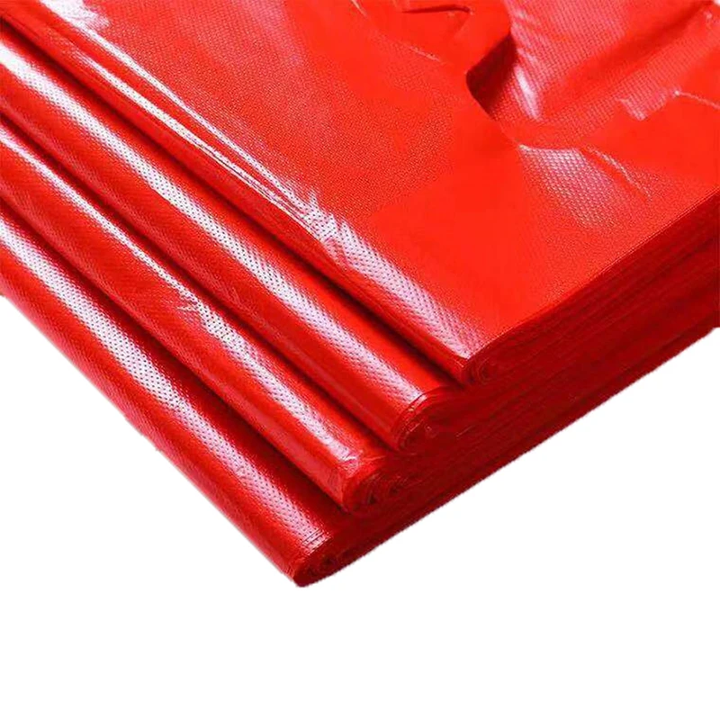 Bolsas de plástico rojas de 40/50 piezas, gruesas con asa, para almacenamiento de cocina, limpieza, basura, supermercado, comida, compras