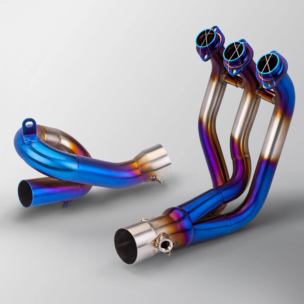 

Motorcycle Exhaust Full System Kit Elbow Manifold Headers Tube With Tail End Pipe Muffler For Yamaha MT09 FZ09 XSR900 2014-2020