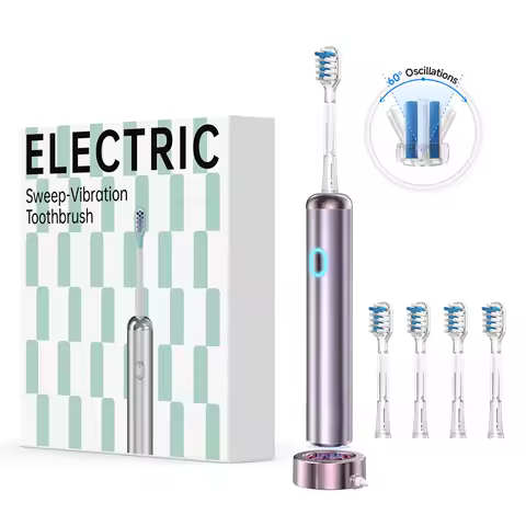 Wave Electric Toothbrush, Oscillation &amp; Vibration Sonic Electric Toothbrush for Adults with 4 DuPont Bristles Brush Head,wireles