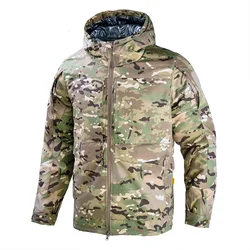 Outdoor Tactical Jacket Men Winter Heat Reflective Jackets Multicam Warm Hooded Windbreaker Hunting Hiking Camouflage Coats