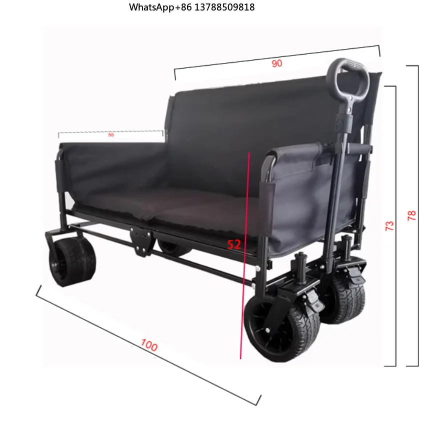 Multifunctional Outdoor Sofa Recliner Portable Folding Wagon Cart for Camping Fishing with Multi-Purpose Seat Foldable Trailer