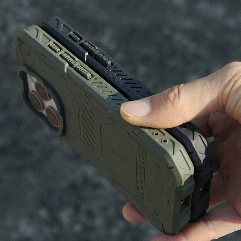 Tactical Anti Fall Phone Case With Graphene Heat Dissipation Suitable For iPhone 16/Pro/MAX/Plus