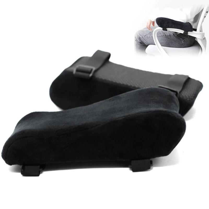 AT21-Chair Armrest Pads Ultra-Soft Memory Foam Elbow Pillow Support Universal Fit For Home Or Office Chair For Elbow Relief