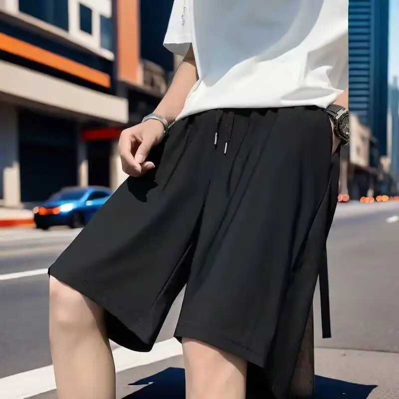 

Extra Large Size Ice Silk Men's Shorts Loose Ultra-Thin Sliding Material Quick-Drying Five-Quarter Length Youthful And Active...