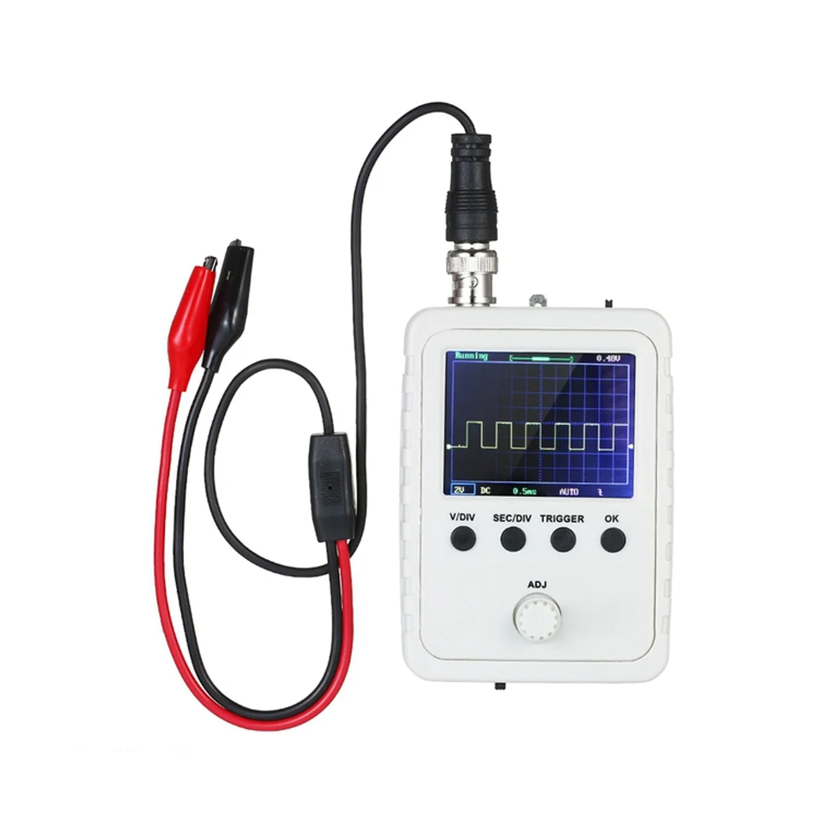 Mini Oscilloscope Handheld Digital Oscilloscope with 0-200KHz Bandwidth 1M Sampling Rate with Probe EU Plug