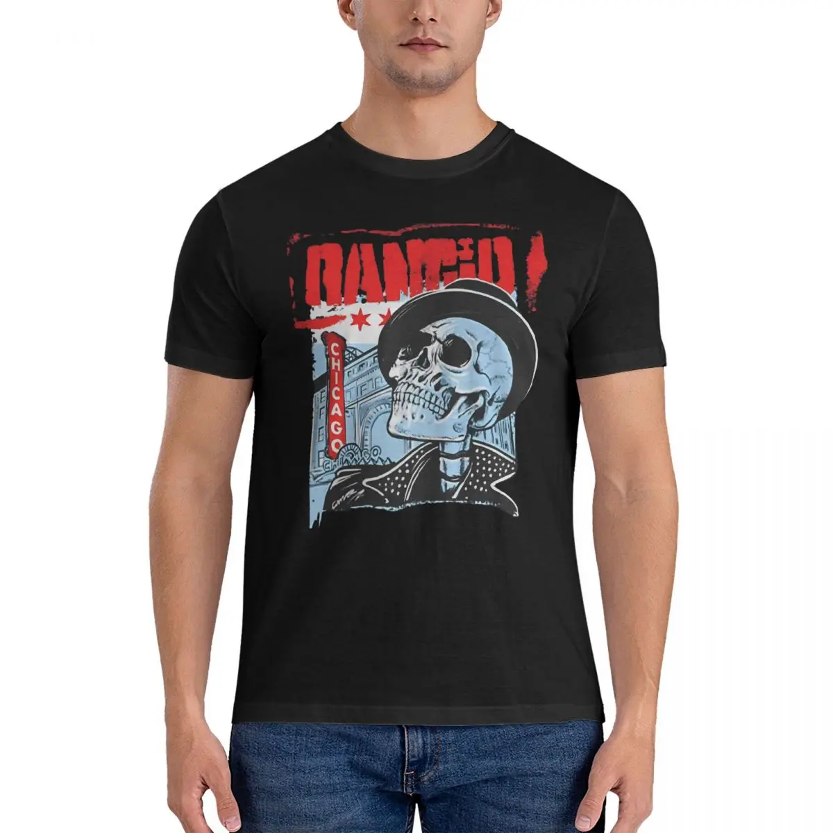 SKULLS T Shirt Men's Pure Cotton Casual T-Shirts Round Collar Rancid Tee Shirt Short Sleeve Clothing New Arrival