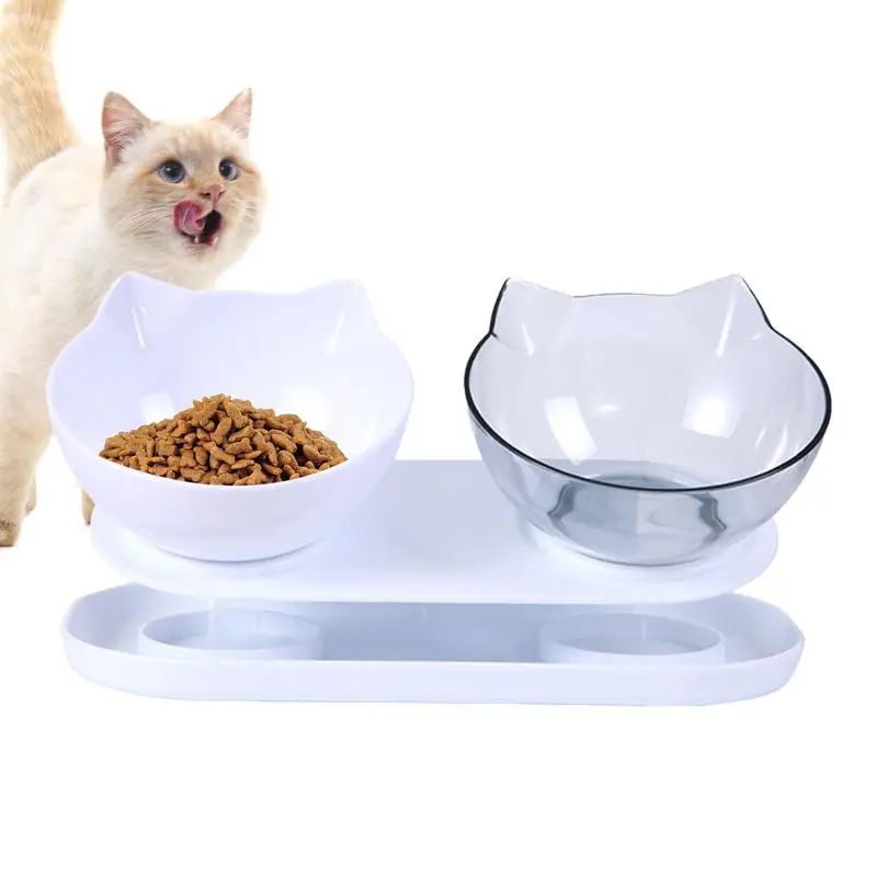 Cat Feeding Bowl 15 Degree Tilted Dog Food Feeders Dog Cat Food Water Container Pet Feeder Small Dog Pet Cats Feeding Supplies