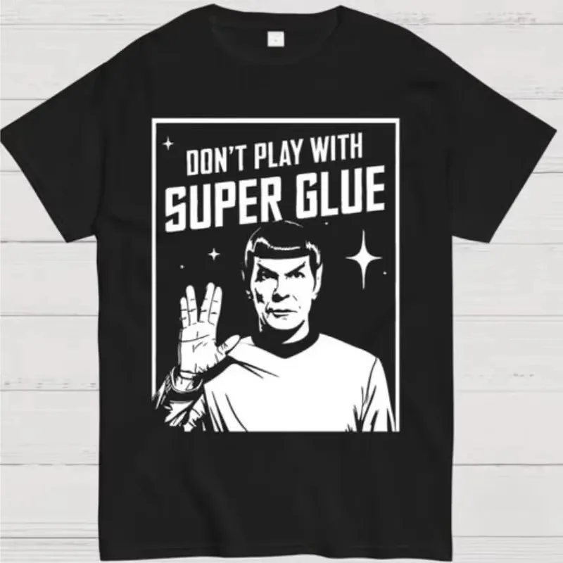 2026 New Funny Don't Play with Super Glue Graphic T-shirt Men O Neck Short Sleeve Tops Unique Star Treks Streetwear