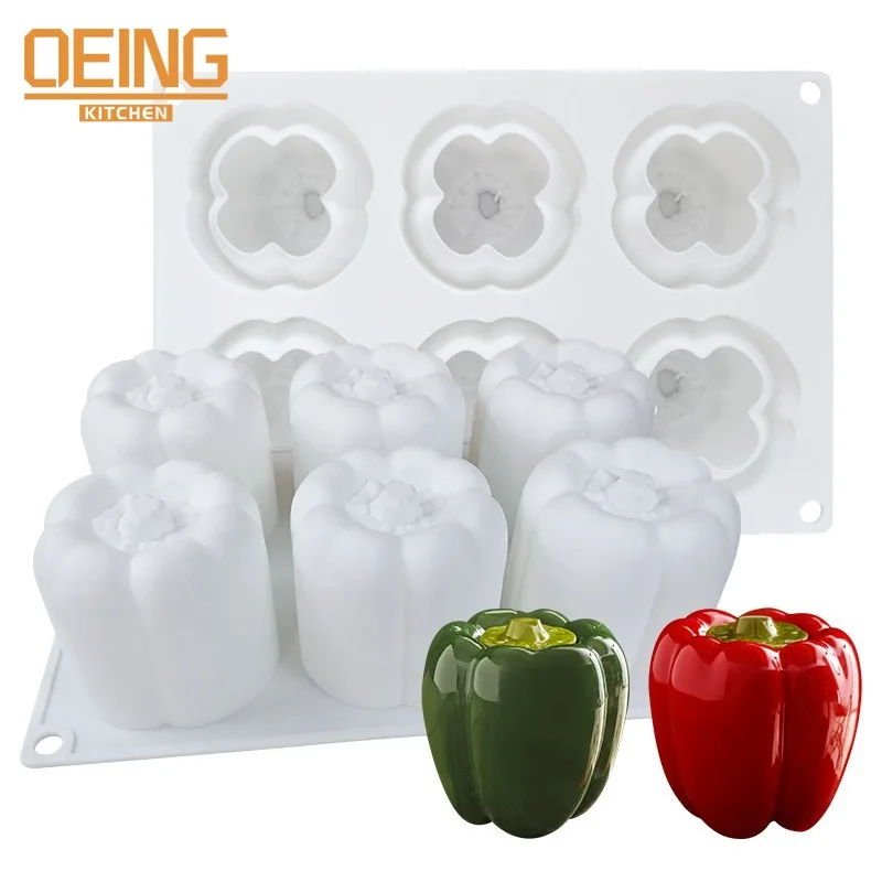 

3D Fruit Mousse New Ssilicone Baking Mold Creative Shape Sweet Pepper Chocolate Cake Mousse Dessert Pastry Decoration Bakeware