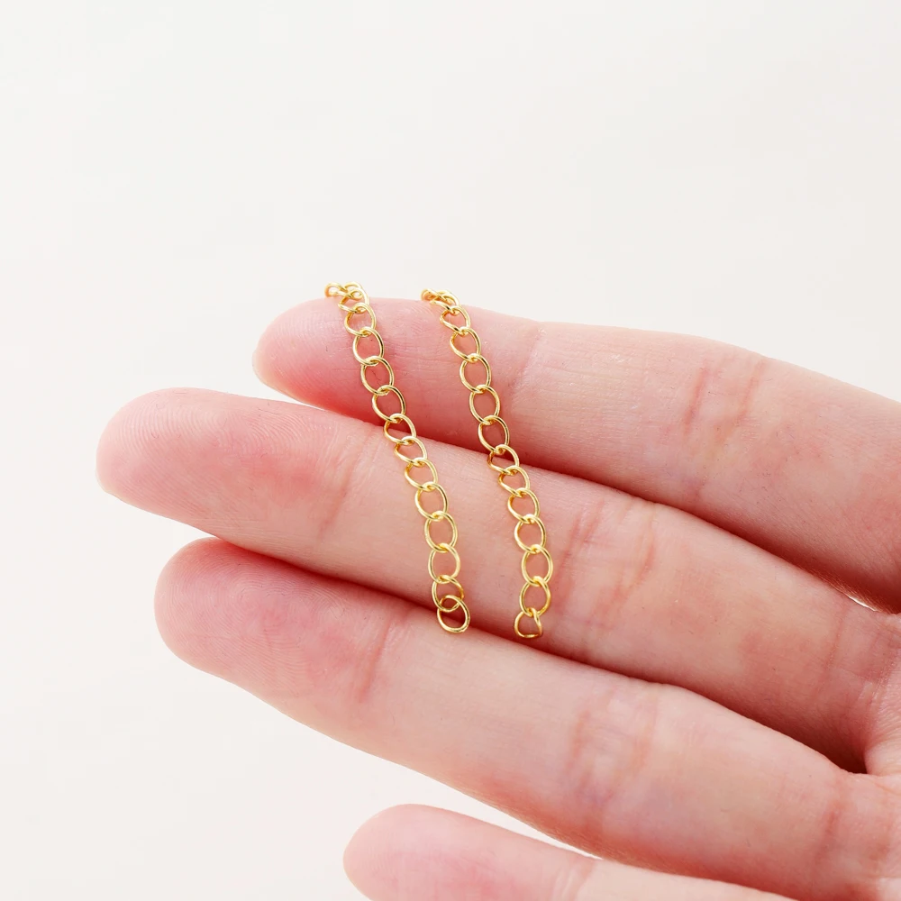 14K Gold Plated Extended Tail Chain Necklace, 20pcs
