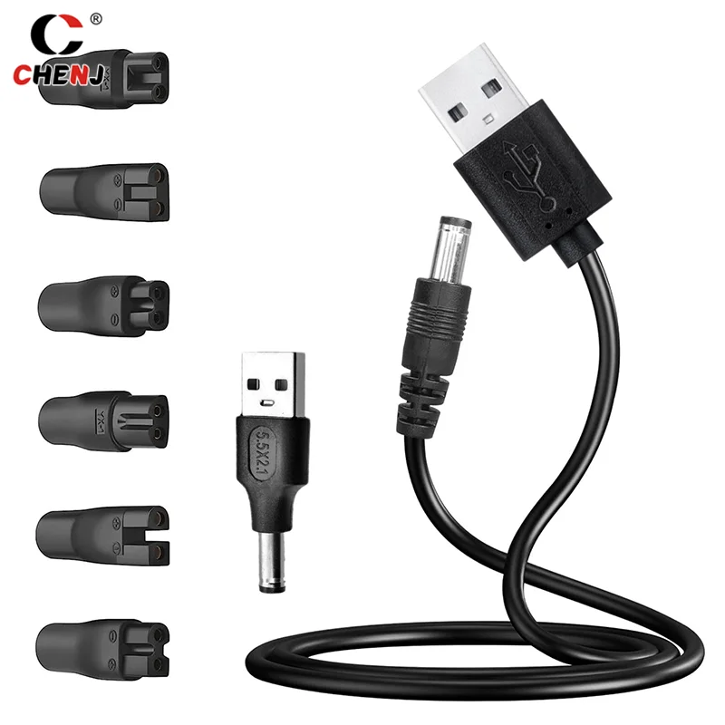 1set Power Cord 5V Replacement Charger USB Adapter Cable DC Converter Universal For All Kinds Of Electric Shaver Hair Clippers