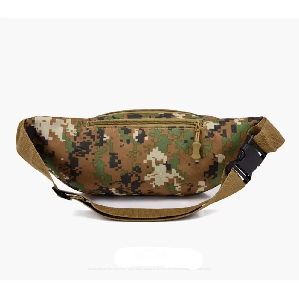 Large Capacity Camouflage Sling Bag Durable Waterproof Multi-layer Outdoor Waist Bag Nylon Fanny Pack