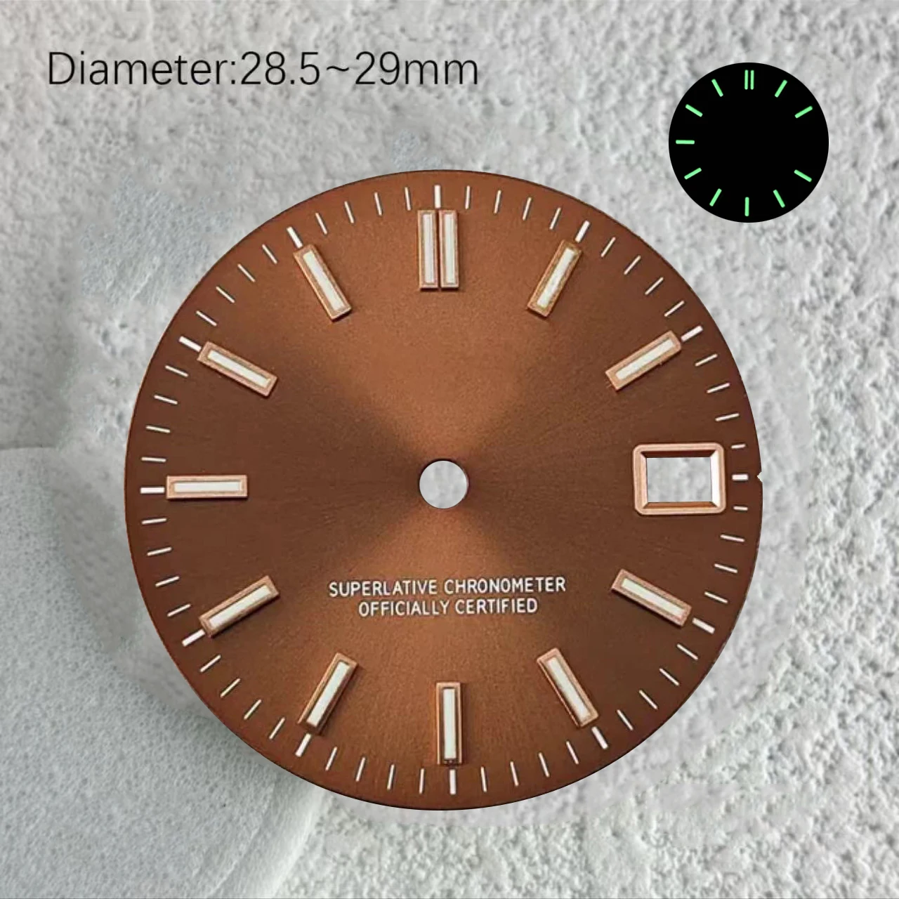 Grünes 35 S Logo 28,5mm S Zifferblatt Passend für F Date NH35 Japanisches Automatikwerk NH36 Grüne Leuchtfarbe 29mm S Zifferblatt Uhrenzubehör – Detail 3