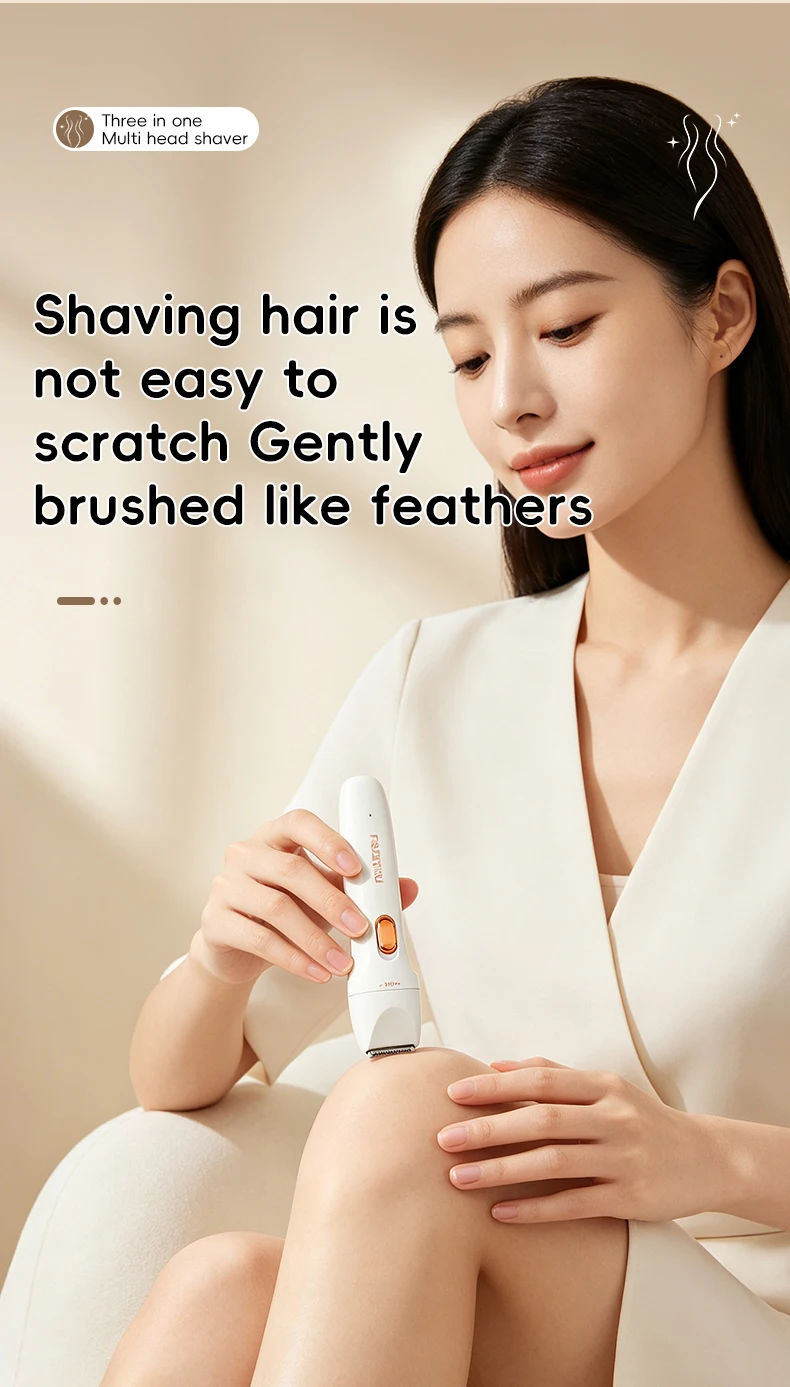 3-in-1 Electric Hair Removal Set Portable Type-C Rechargeable Shaver for Underarm Leg And Nose Hair Trimming