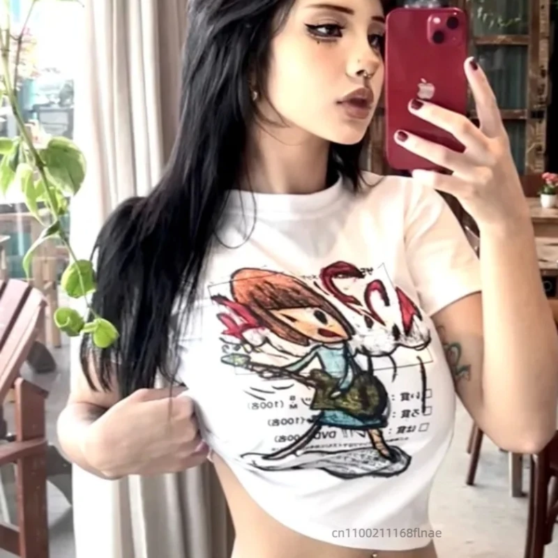 شارع فستان رقص المرأة تي شيرت جديد ثلاثية الأبعاد الرسوم المتحركة أنيمي قصيرة الأكمام الجولة الرقبة البنطال القصير الشارع الهيب هوب ملابس كاجوال