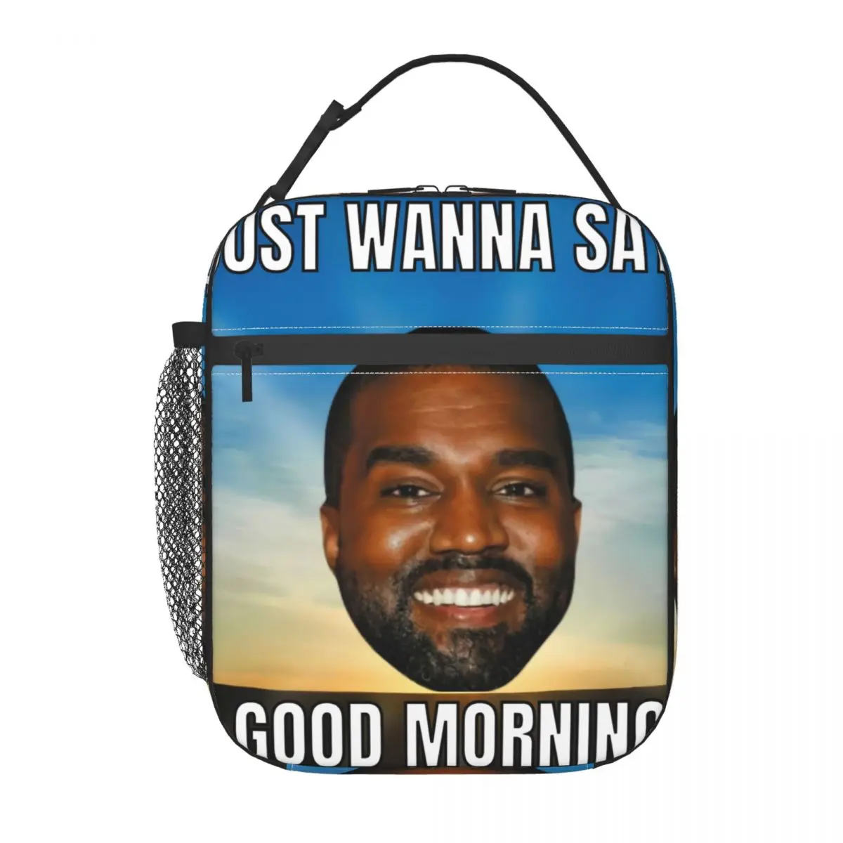 Funny Kanye West Meme Insulated Lunch Bag for Outdoor Picnic Rapper Music Producer Portable Cooler Thermal Lunch Box Women Kids