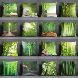 Bamboo Forest Pattern Series Pillow Gift Home Office Decoration  Bedroom Sofa Car Cushion Cover case 45x45cm 55x55cm 35x35cm