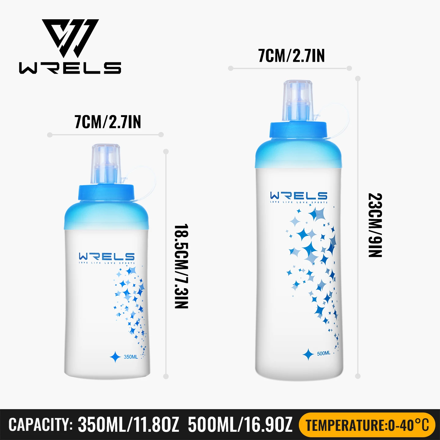 WRELS Soft Flask Collapsible Water Bottle BPA Free Leak Proof TPU Ultralight Running Hiking Cycling Climbing Squeeze Bottle view 5