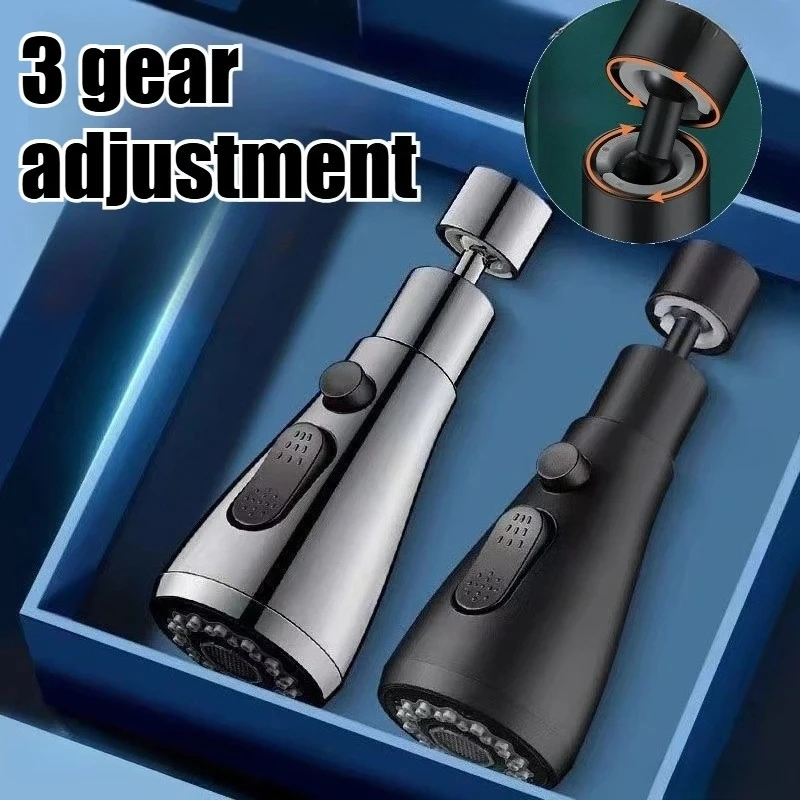 

Кухонный смеситель с 3 режимами, поворотный на 360 градусов ° Вращающийся смеситель-распылитель высокого давления для кухни, 3-кнопочный, сменный