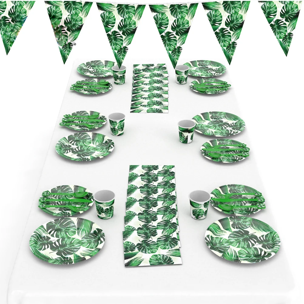 

Tortoise Back Leaf Decorative Flag 2 Sets Party Garland Banner Ornament Bunting Supplies Summer Theme Birthday Beach Garden Pool